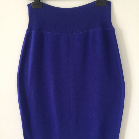 Claude Montana VTG cobolt-blue knit skirt - Picture 12 of 12